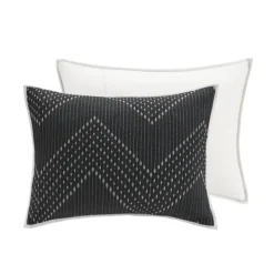 Bedspreads & Coverlets-Kirkland's Home Chevron Full/Queen 3-Pc. Coverlet Set Black