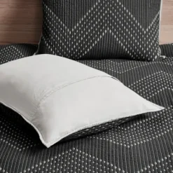 Bedspreads & Coverlets-Kirkland's Home Chevron Full/Queen 3-Pc. Coverlet Set Black