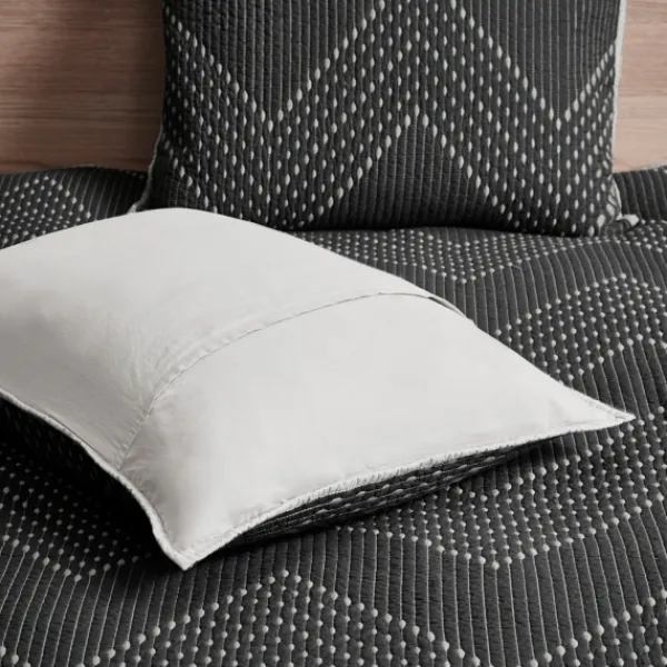 Bedspreads & Coverlets-Kirkland's Home Chevron Full/Queen 3-Pc. Coverlet Set Black