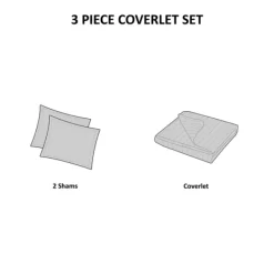 Bedspreads & Coverlets-Kirkland's Home Chevron Full/Queen 3-Pc. Coverlet Set Black