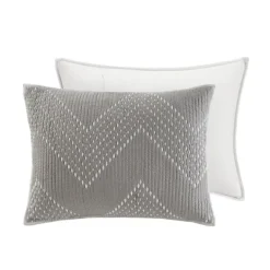 Bedspreads & Coverlets-Kirkland's Home Chevron Full/Queen 3-Pc. Coverlet Set Gray