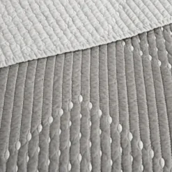 Bedspreads & Coverlets-Kirkland's Home Chevron Full/Queen 3-Pc. Coverlet Set Gray