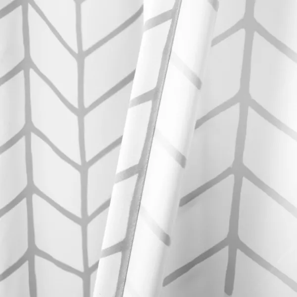 Curtains & Drapes-Kirkland's Home Chevron 2-Pc. Curtain Panel Set, 84 In. Gray