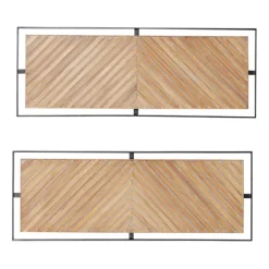 Wall Plaques-Kirkland's Home Chevron Wood Wall Plaques, Set Of 2 Brown
