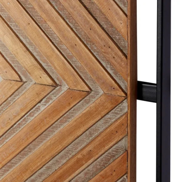 Wall Plaques-Kirkland's Home Chevron Wood Wall Plaques, Set Of 2 Brown