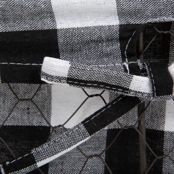 Baskets & Boxes-Kirkland's Home Chicken Wire And Buffalo Check Baskets, Set Of 3 Black/White