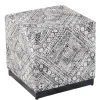 Benches & Ottomans-Kirkland's Home Chinle Velvet Cube Ottoman Black/White