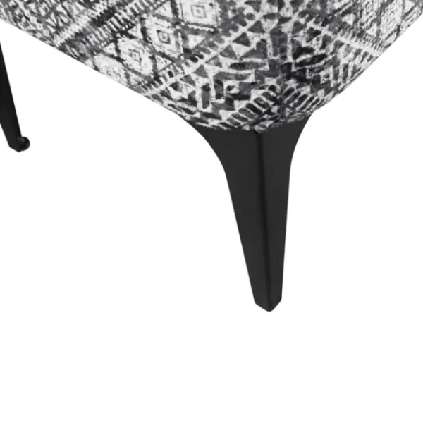 Benches & Ottomans-Kirkland's Home Chinle Velvet Storage Bench Black/White
