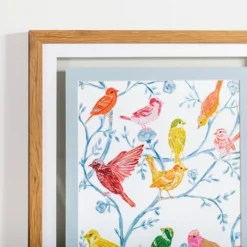 Framed Art-Kirkland's Home Chinoiserie Birds Framed Art Print White/Blue/Multi