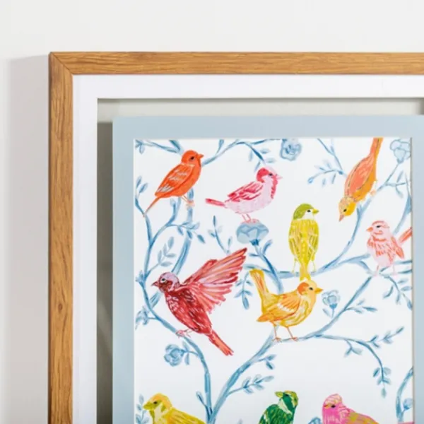 Framed Art-Kirkland's Home Chinoiserie Birds Framed Art Print White/Blue/Multi