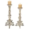 Candle Holders-Kirkland's Home Chipped Wood Pillar Candle Holders, Set Of 2 White