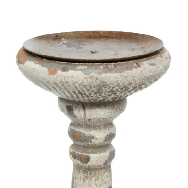 Candle Holders-Kirkland's Home Chipped Wood Pillar Candle Holders, Set Of 2 White