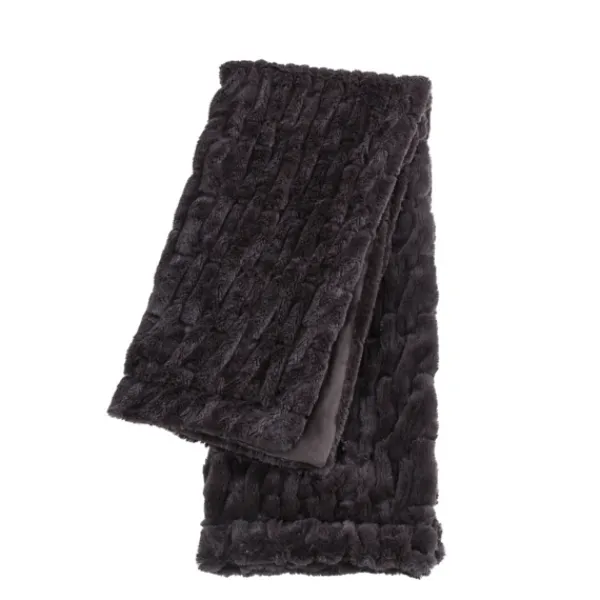 Blankets & Throws-Kirkland's Home Chocolate Fluffy Faux Fur Cotton Throw Brown