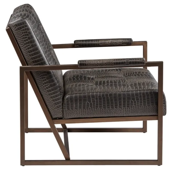 Accent Chairs-Kirkland's Home Chocolate Walden Faux Leather Accent Chair Brown