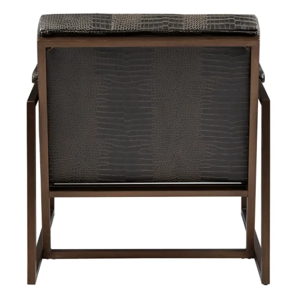 Accent Chairs-Kirkland's Home Chocolate Walden Faux Leather Accent Chair Brown
