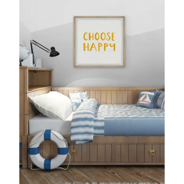 Wall Quotes & Signs-Kirkland's Home Choose Happy Framed Wall Plaque White/Yellow