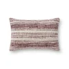 Pillows-Kirkland's Home Chris Loves Julia X Loloi Burgundy Darcy Pillow Red/Purple/Ivory
