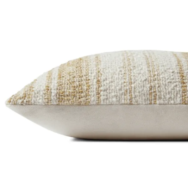 Pillows-Kirkland's Home Chris Loves Julia X Loloi Gold Anderson Pillow Gold/Ivory