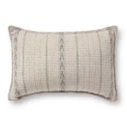 Pillows-Kirkland's Home Chris Loves Julia X Loloi Striped Athena Pillow Ivory/Black