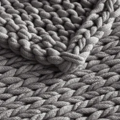 Blankets & Throws-Kirkland's Home Chunky Double Knit Cozy Throw Gray