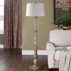 Floor Lamps-Kirkland's Home Chunky Washed Brown Floor Lamp White