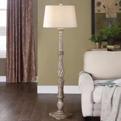 Floor Lamps-Kirkland's Home Chunky Washed Brown Floor Lamp White
