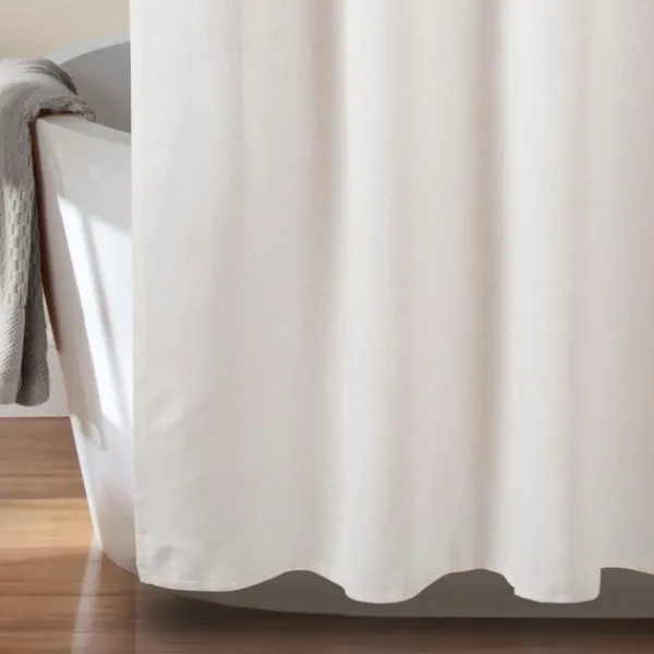 Shower Curtains-Kirkland's Home Ciel Tassel Shower Curtain White