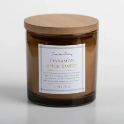 Candles-Kirkland's Home Cinnamon Apple Donut Triple Wick Jar Candle Brown