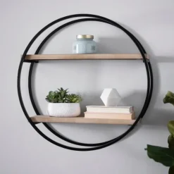 Shelves-Kirkland's Home Circle Double Wood Wall Shelf, 25 In.