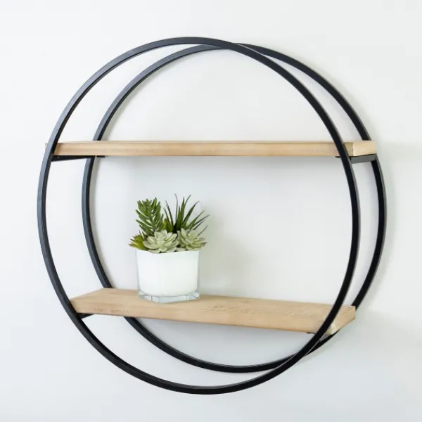 Shelves-Kirkland's Home Circle Double Wood Wall Shelf, 25 In.