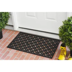 Doormats-Kirkland's Home Circles Rubber Doormat Black