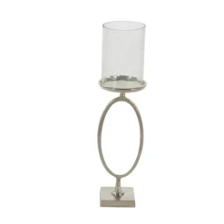 Candle Holders-Kirkland's Home Circular Center Hurricane Candle Holder Black