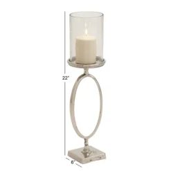 Candle Holders-Kirkland's Home Circular Center Hurricane Candle Holder Black