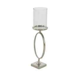 Candle Holders-Kirkland's Home Circular Center Hurricane Candle Holder Black