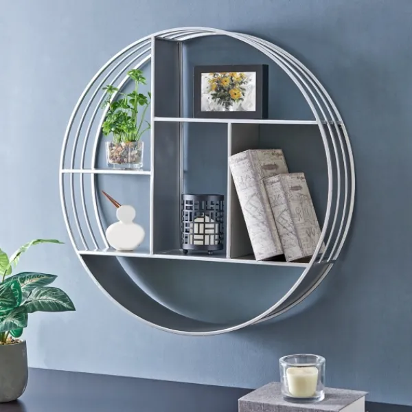 Shelves-Kirkland's Home Circular Open Sides Floating Shelf Silver