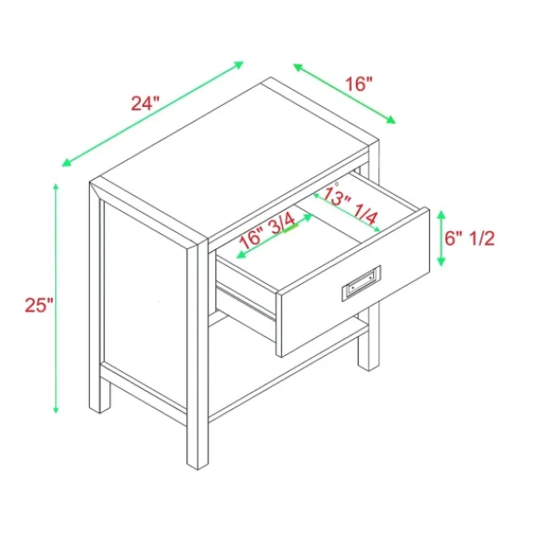 Nightstands-Kirkland's Home Classic 1-Drawer Nightstand Black