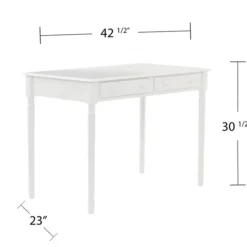 Office Furniture-Kirkland's Home Classic 2-Drawer Wood Desk White