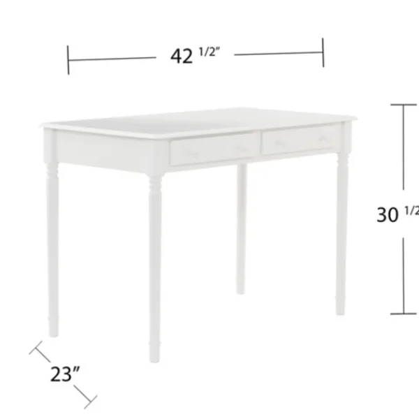 Office Furniture-Kirkland's Home Classic 2-Drawer Wood Desk White