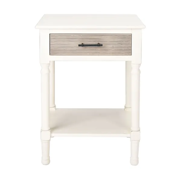 Accent & End Tables-Kirkland's Home Classic Ribbed Drawer Accent Table White