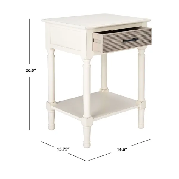 Accent & End Tables-Kirkland's Home Classic Ribbed Drawer Accent Table White