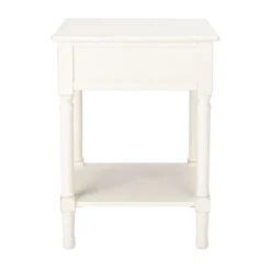 Accent & End Tables-Kirkland's Home Classic Ribbed Drawer Accent Table White