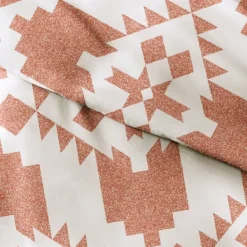 Duvets-Kirkland's Home Clay Adobe Diamond 2-Pc. Twin Duvet Cover Set Orange/White
