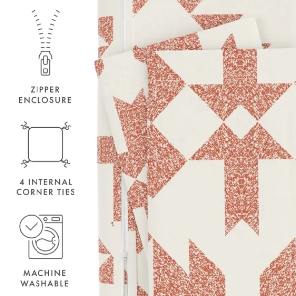 Duvets-Kirkland's Home Clay Adobe Diamond 2-Pc. Twin Duvet Cover Set Orange/White