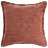Pillows-Kirkland's Home Clay Stitched Flange Velvet Throw Pillow Red