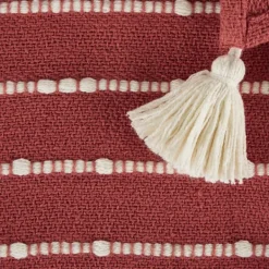 Blankets & Throws-Kirkland's Home Clayoff Slub Stripe Decorative Throw Red
