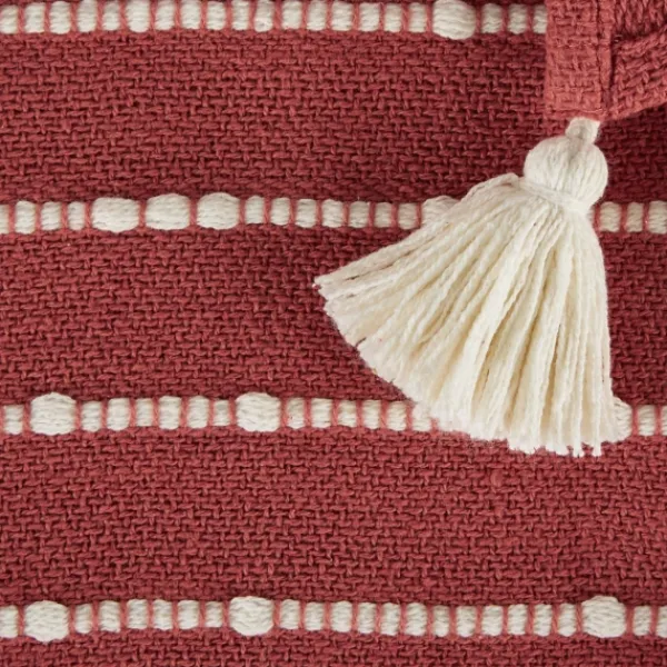 Blankets & Throws-Kirkland's Home Clayoff Slub Stripe Decorative Throw Red