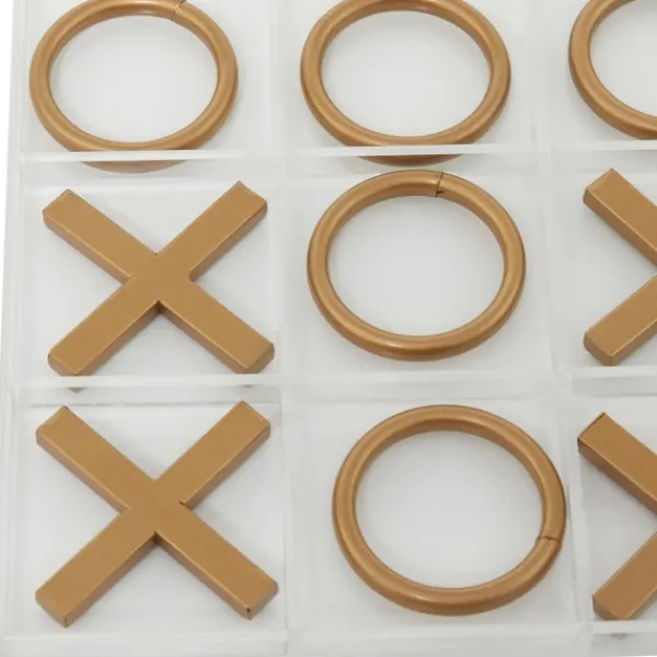 Decorative Accents-Kirkland's Home Clear And Gold Tic Tac Toe Board