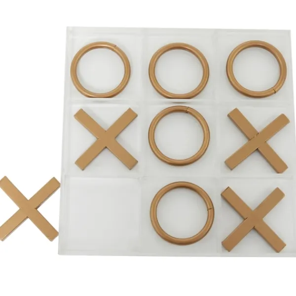 Decorative Accents-Kirkland's Home Clear And Gold Tic Tac Toe Board
