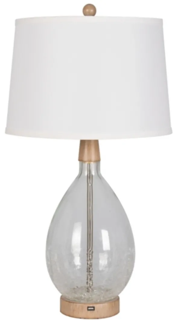 Table Lamps-Kirkland's Home Clear Crackled Glass Table Lamps, Set Of 2 White