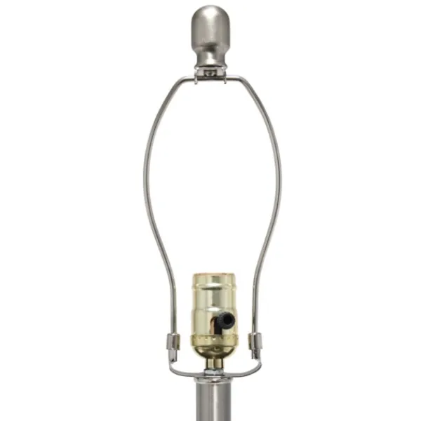 Table Lamps-Kirkland's Home Clear Glass And Nickel Cylindrical Table Lamp White
